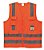 Colete Refletivo Laranja Super Safety com Zíper 4 Bolsos Tamanho M Alta Visibilidade para Construção Trânsito e Seguranç - Imagem 1