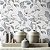 Papel de Parede Adesivo Floral Cinza Delicado - Imagem 2
