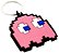 Kit Com 5 Chaveiros Fantasma Rosa Pac Man Emborrachado - Imagem 1