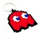 Kit Com 5 Chaveiros Fantasma Vermelho Pac Man Emborrachado - Imagem 1