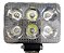 FAROL DE LED RETANGULAR 6 LEDS 6000K 18W 12-24V 11X8X4CM - Imagem 1