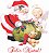 Decalque para Porcelana - Papai Noel com Anjinhos 16cm - Imagem 1