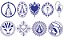 Decalque para Porcelana - Contorno Sacros 6cm Azul Marinho - Imagem 1