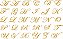 Alfabeto Manuscrito 2cm - OURO - Decalque para Porcelana - Imagem 1