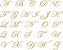 Letras 2cm manuscrita em OURO - Avulsas - Decalque para Porcelana - Imagem 1