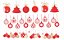 Decalque para Porcelana - Bolas de Natal VERMELHO  e METALIZADO DOURADO - Imagem 1