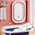 Banheira Retrátil Para Bebes Banho Criança Com Plugue De Temperatura Antiderrapante Rosa Azul Portátil Neném - Imagem 11