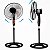 Kit 2 ventiladores de coluna preto com 5 paletas 110v - Imagem 1