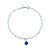 Pulseira De Prata Elo Losango Com Olho Grego Azul Marinho 18cm - Imagem 3