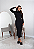 Vestido Midi Manga Longa e Gola Alta Fenda Preto Giulia Bellini - Imagem 5