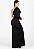 Vestido Tubinho com Fenda Uma Manga Preto Longa - Imagem 3