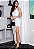 Conjunto Cropped e Saia de Renda com Fenda Lateral Branco - Imagem 1