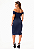 Vestido Tubinho Midi Social com Fenda Social ou Dia a Dia Ombro a Ombro - Imagem 2