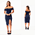 Vestido Tubinho Midi Social com Fenda Social ou Dia a Dia Ombro a Ombro - Imagem 3