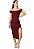 Vestido Ombro a Ombro com Fenda Feminino - Imagem 1