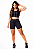 Conjunto Fitness Feminino Short Preto com Detalhe em Vivo Branco Cintura Alta e Cropped Regata - Imagem 1