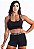 Conjunto Fitness Short + Cropped Elástico Preto - Imagem 1
