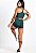 Conjunto Fitness Short + Cropped Elástic Verde Militar - Imagem 4
