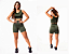 Conjunto Fitness Short Cintura Alta e Cropped Regata Verde Militar Academia - Imagem 3
