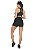 Conjunto Fitness Short Com Tela e Cropped Preto - Imagem 3