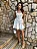 VESTIDO CURTO OFF - WHITE COM BORDADOS AZUL MARINHO - Imagem 2