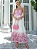 Vestido Midi Off-White e Barrado e Decote Em Rechilieu Pink Greece Off-White - Imagem 1