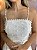 VESTIDO CURTO EM LAISE OFF WHITE COM PEROLAS - Imagem 5