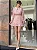 VESTIDO CURTO ROSA RENDA MANGA LONGA CONTRA FIO - Imagem 2