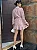 VESTIDO CURTO ROSA RENDA MANGA LONGA CONTRA FIO - Imagem 5