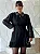 VESTIDO CURTO PRETO RENDA MANGA LONGA CONTRA FIO - Imagem 1