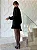 VESTIDO CURTO PRETO RENDA MANGA LONGA CONTRA FIO - Imagem 2