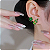 Glamour e Elegância: Brinco Feminino Com Deslumbrante Flor Verde Em Zircão - Imagem 2