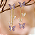 Ilumine Seu Estilo: Brinco Agulha Borboleta Roxa Cristal Luxuoso - Elegância Que Deslumbra - Imagem 3