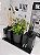 Kit Lavabo  Cubo Preto fosco Aromatizador Difusor  Saboneteira com bandeja e vaso de flor - Imagem 2