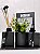 Kit Lavabo  Cubo Preto fosco Aromatizador Difusor  Saboneteira com bandeja e vaso de flor - Imagem 3