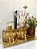 Kit Lavabo Pícolo Dourado com Difusor e Saboneteira com bandeja e vaso de flor - Imagem 2