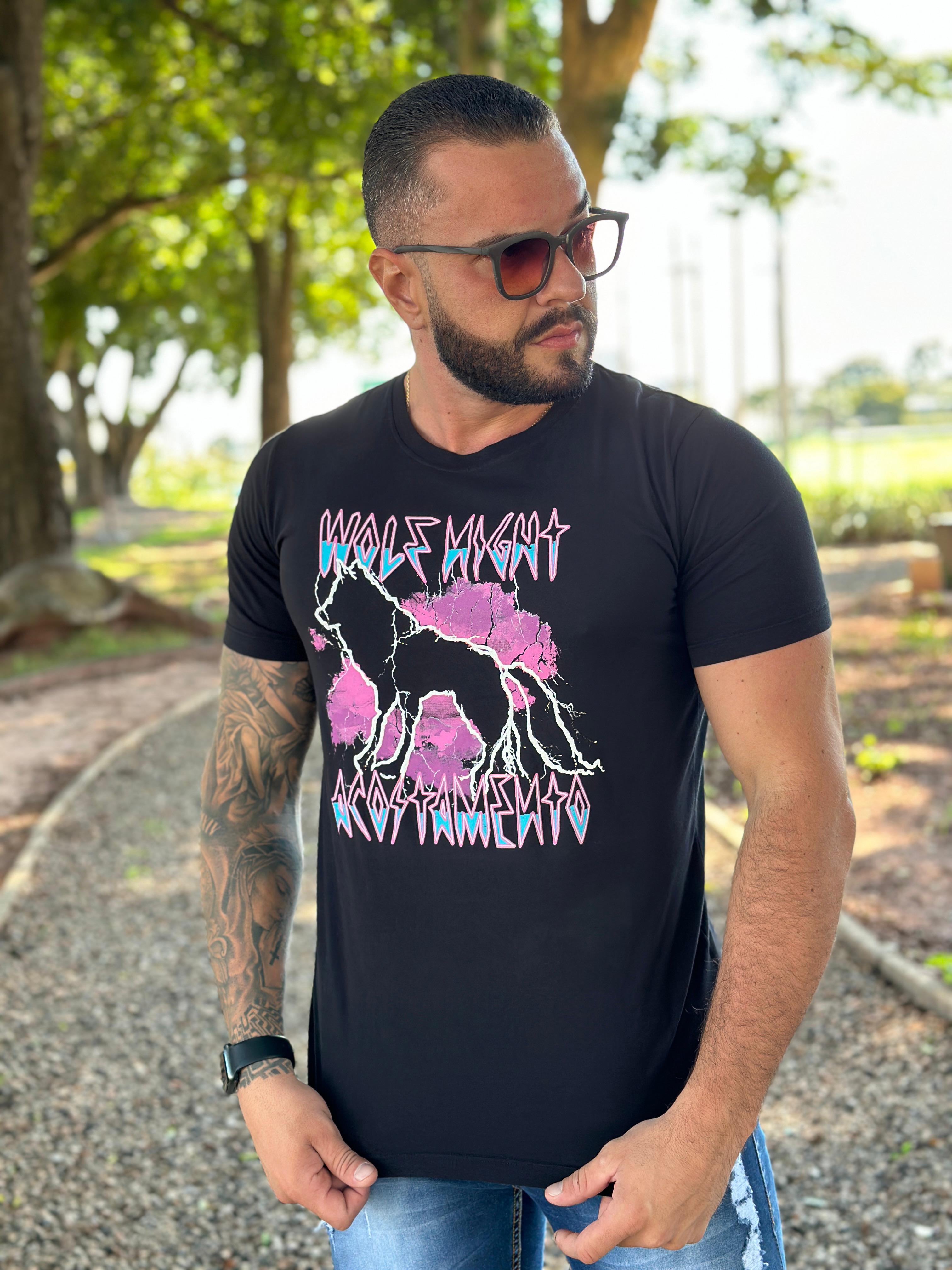 Camiseta Acostamento Preta Wolf Night - Imagem 1