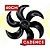 HELICE CADENCE 40CM 6 PAS MEIA LUA PRETA GEN - Imagem 2