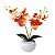 Arranjo de Orquídea Siliconada Efeito 3D Realista Com Vaso com pedrinhas naturais - Imagem 1