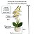 1 Arranjo de orquídea realista com vaso pedrinhas naturais flores grandes - Imagem 4