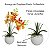 Orquídea Efeito 3D Realista Com Vaso Pedrinhas Naturais Amarelo Laranja - Imagem 2