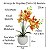 Orquídea Efeito 3D Realista Com Vaso Pedrinhas Naturais Amarelo Laranja - Imagem 4