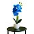 1 Arranjo Orquídea Azul Com Vaso Com Pedrinhas Naturais Completo Montado Pronto - Imagem 1