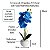 1 Arranjo Orquídea Azul Com Vaso Com Pedrinhas Naturais Completo Montado Pronto - Imagem 4