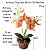 Arranjo Orquídea Efeito 3D Realista Com Vaso Trabalhado Estilo Junco Sintético Arranjo Pronto - Imagem 4