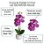 Arranjo De Orquidea Com Vaso Redondo E Pedrinhas Flores Artificiais Roxo - Imagem 3