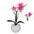 Arranjo Orquidea Siliconada Efeito 3D Realista Com Vaso Pedrinhas - Imagem 1
