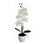 Arranjo Orquidea Branca Artificial Com Vaso Estilo Rattan - Imagem 1