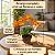 Arranjo Orquidea 5 Galhos Com Vaso Estilo Junco Laranja - Imagem 3