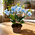 Arranjo Orquidea Azul 5 Galhos Com Vaso Estilo Junco - Imagem 1